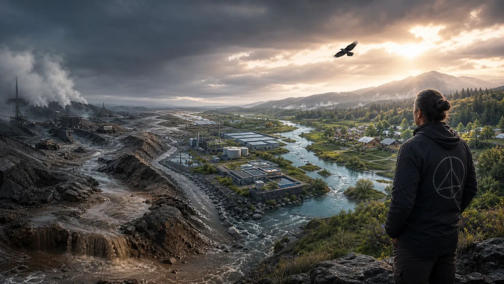 Watershed landscape at dawn — Remediate.Agency hero artwork